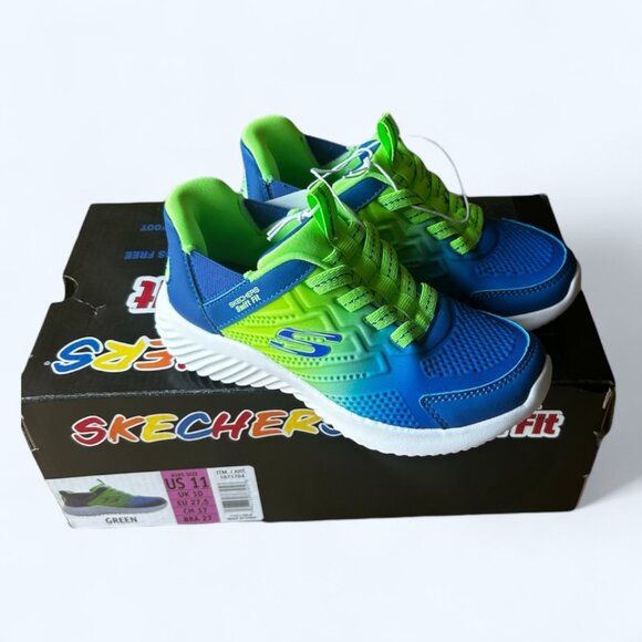 Skechers Kids Hands Free Swift Fit Shoes, Blue Green, Kids Size 11, 17 CM - Picture 2 of 9